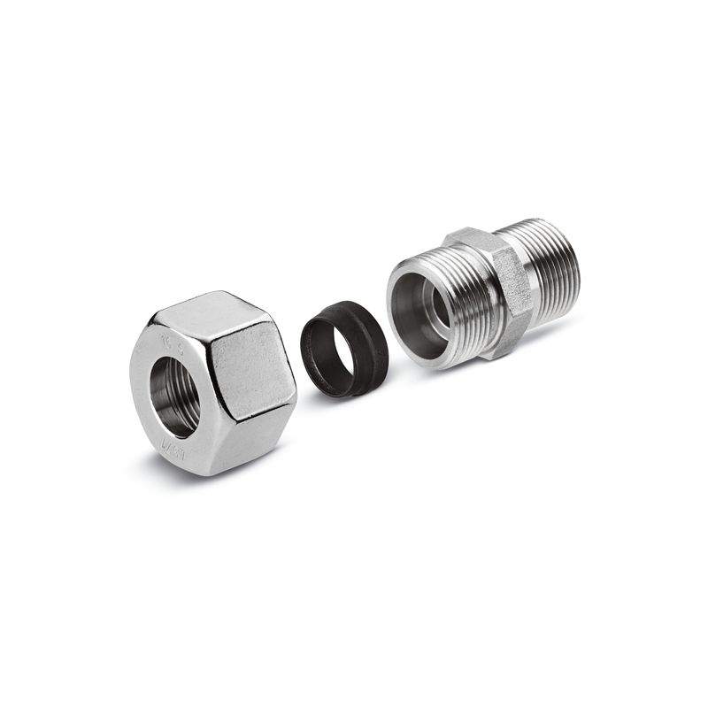 Conector de tubería / manguera de alta presión, acero inoxidable (Ermeto)
