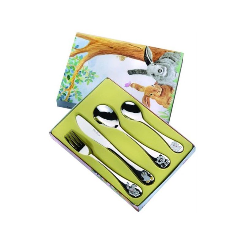 JUEGO 4 PIEZAS CUBIERTOS INFANTILES ARCA DE NOE