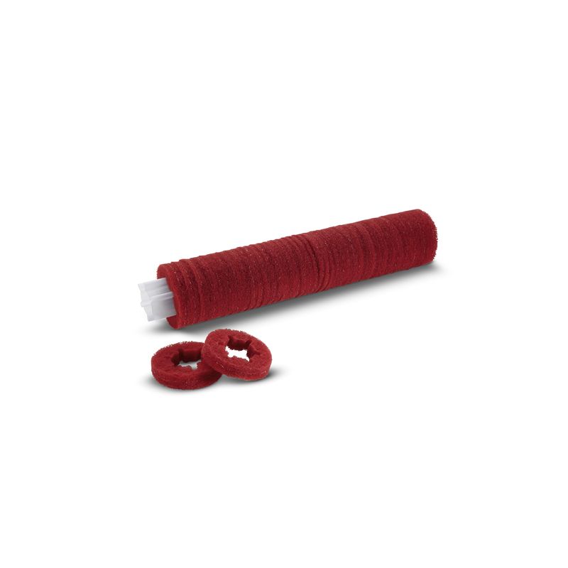 Cepillo cilíndrico de esponja sobre casquillo, medio, rojo, 350 mm