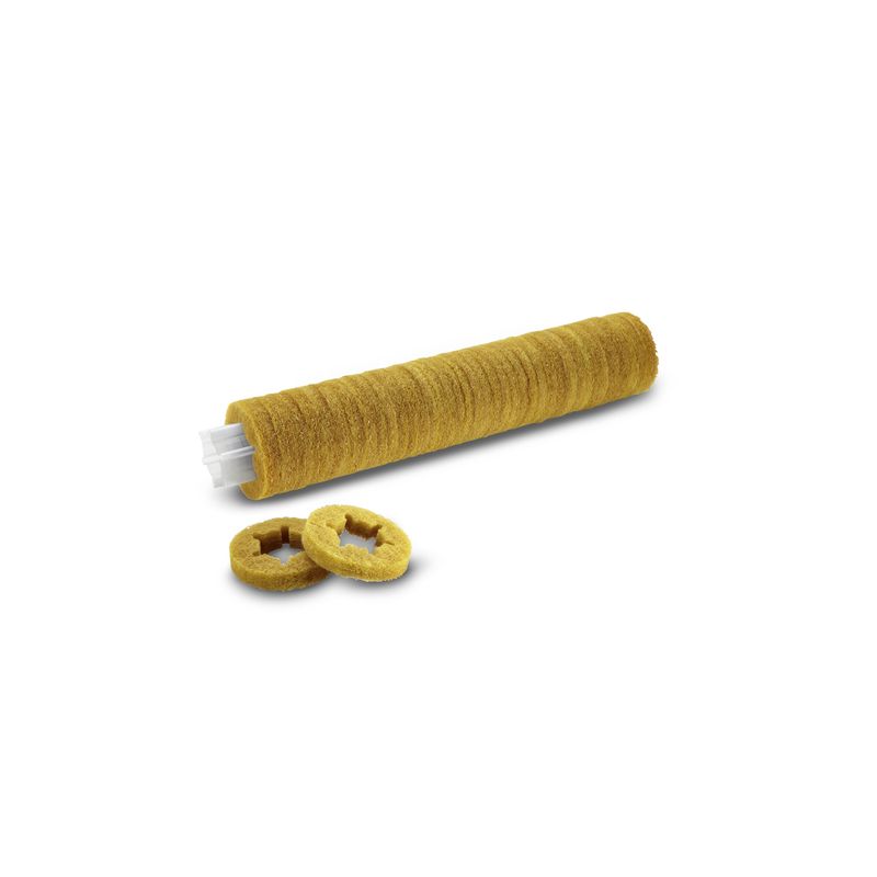 Cepillo cilíndrico de esponja sobre casquillo, blando, Amarillo, 350 mm