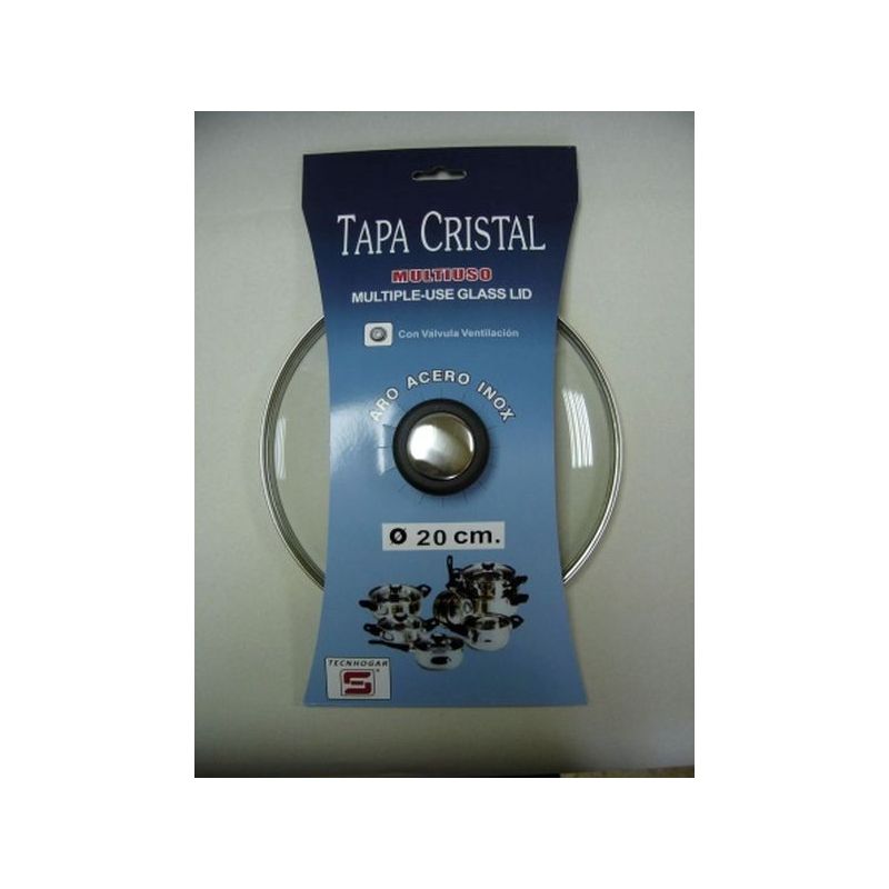 TAPA CRISTAL ARO INOX CON VALV