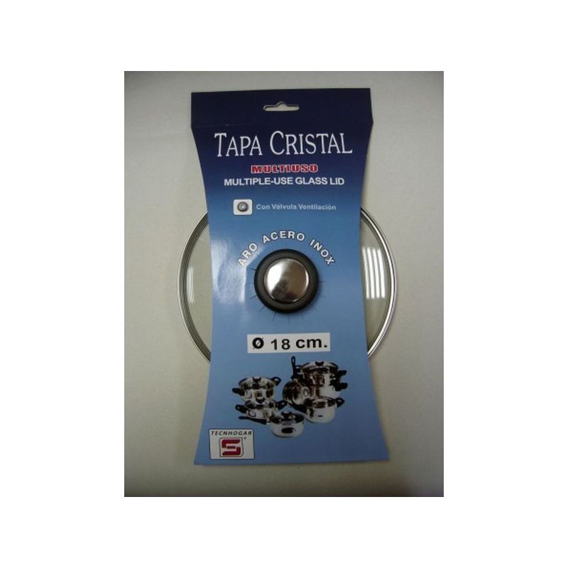 TAPA CRISTAL ARO INOX CON VALV
