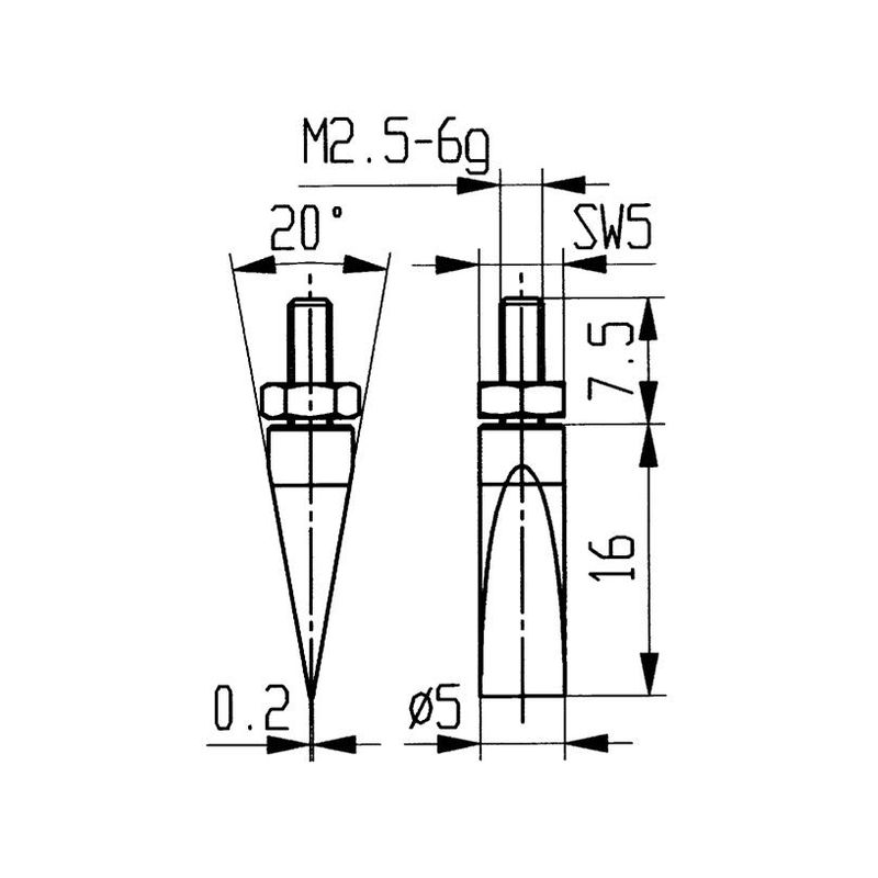 Calibre de medición de   acero fig.20/ 5,0mm Käfer